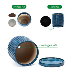 D'vine Dev stainless-steel drainage net and protective pad displayed for soil control benefit