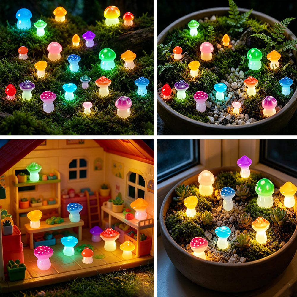 Dabshuyikk glowing mushrooms at night illustrating luminous decorative effect