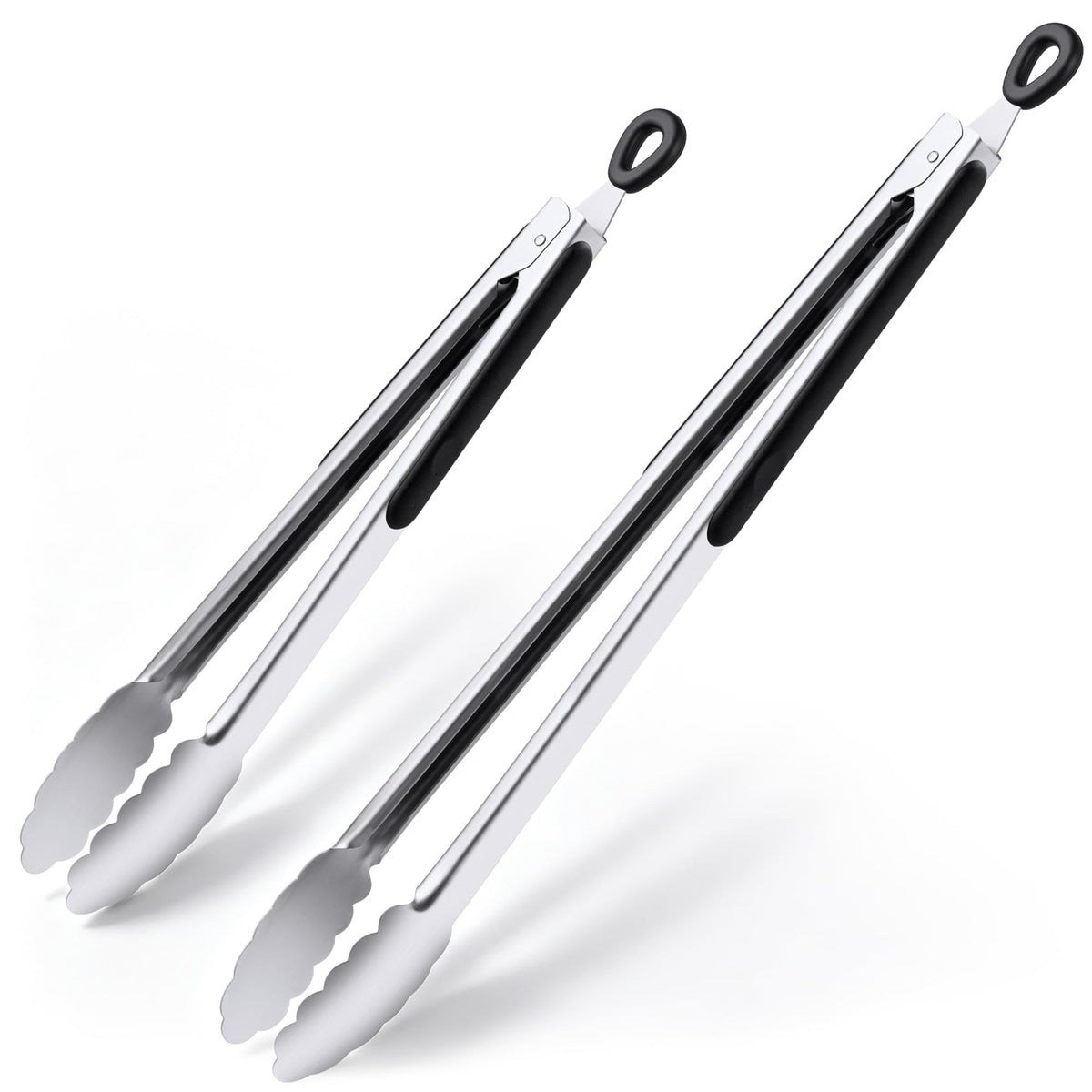 DAILY KISN front view of 12 and 17 inch tongs showing set and finish, durable control