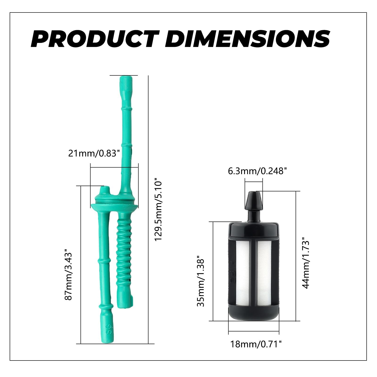 Dalom fuel line and fuel filter detail showing clean fuel flow parts
