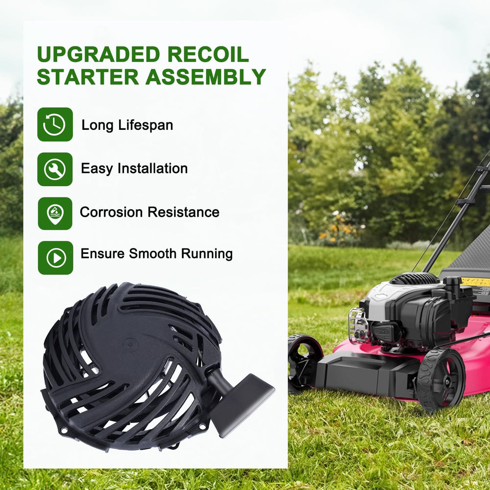 Dalom recoil starter components close-up highlighting durable housing and easy replacement