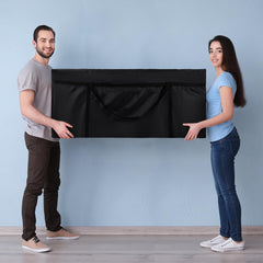 Dansydaisy bag filled with deflated frame pool demonstrating high-capacity storage