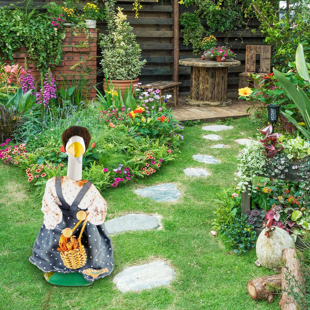 Dansydaisy porch scene with goose wig adds seasonal outdoor personality
