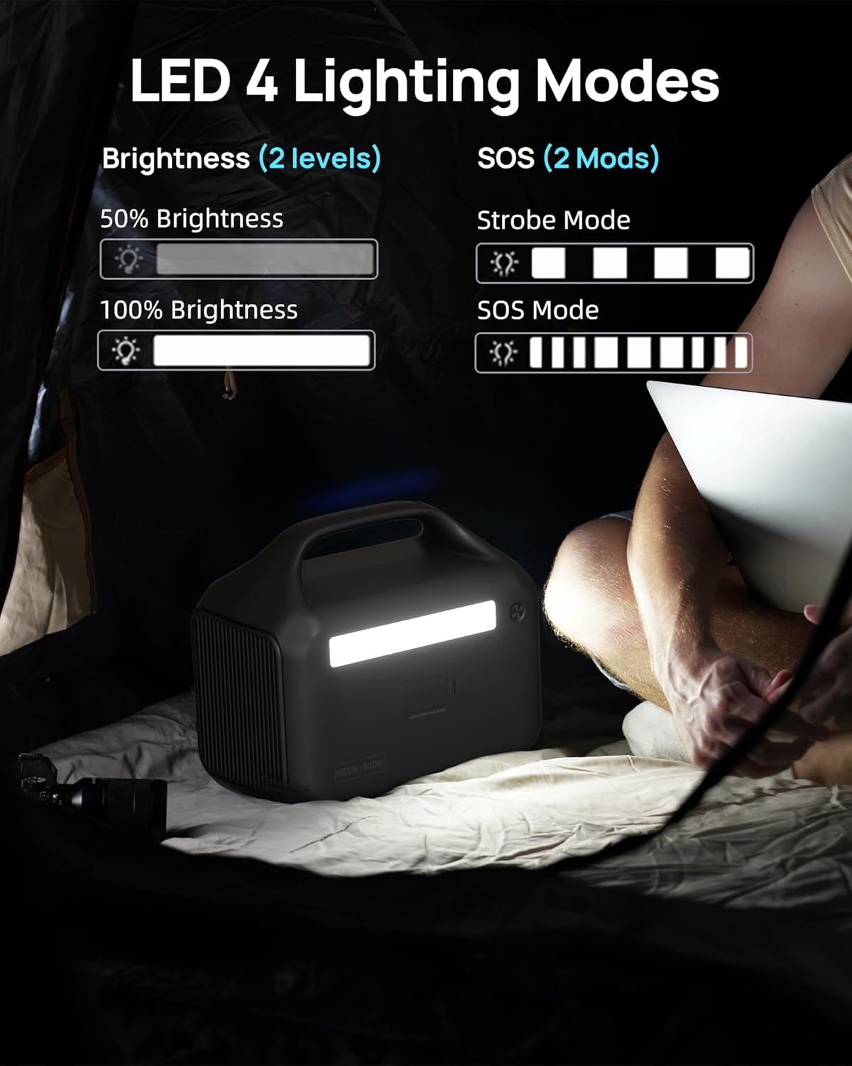 DARAN connected to solar panel outdoors for off-grid recharging