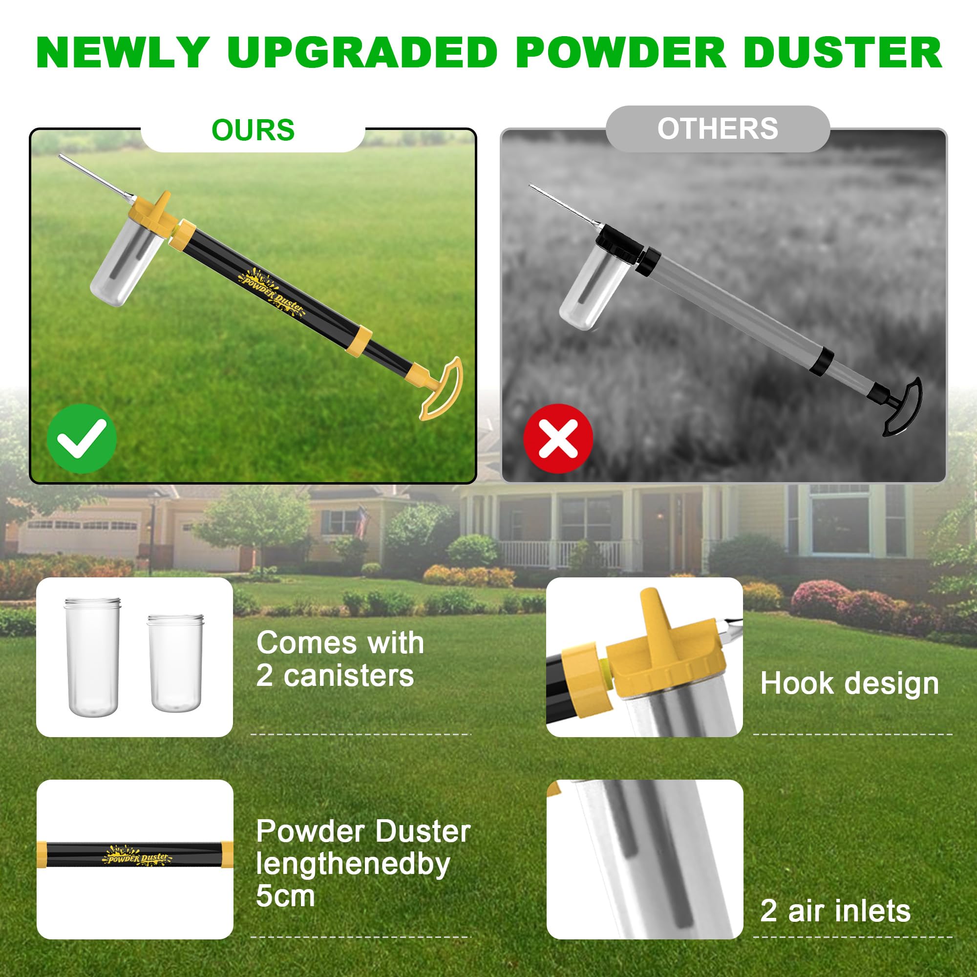 Dasunwat telescopic wand extended demonstrating reach advantage