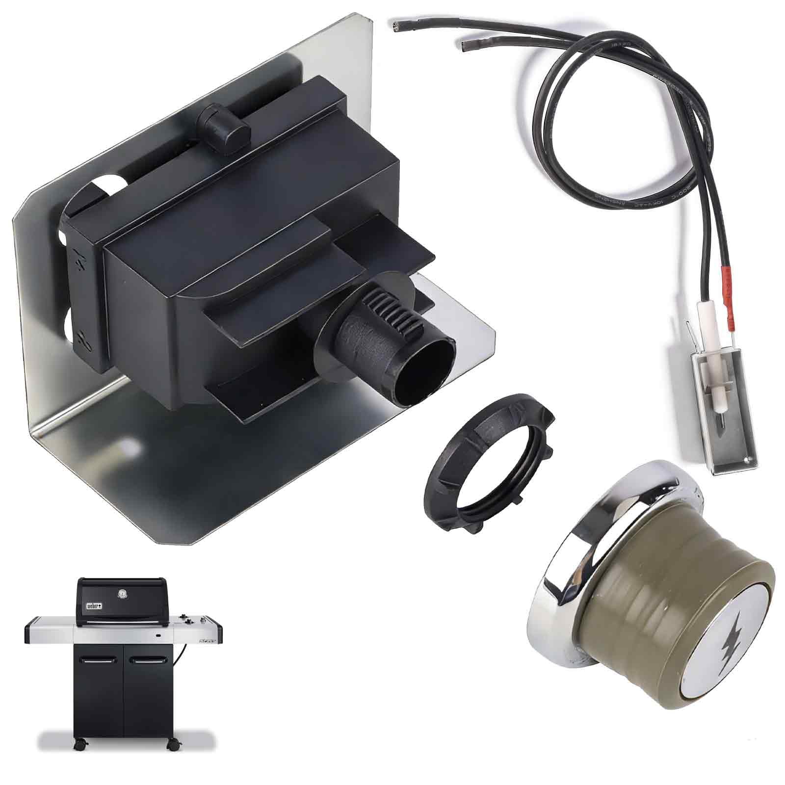 DcYourHome front view of igniter kit showing compact module and electrode for easy replacement
