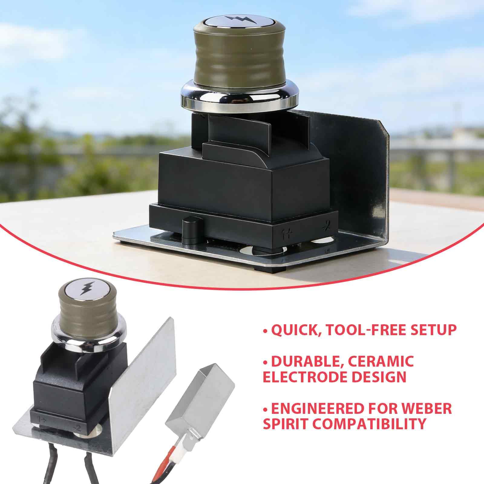 DcYourHome igniter next to AAA battery for scale showing compact, easy-to-handle size