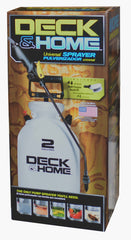 Deck & Home pump detail showing Viton seals and ergonomic shut-off benefits