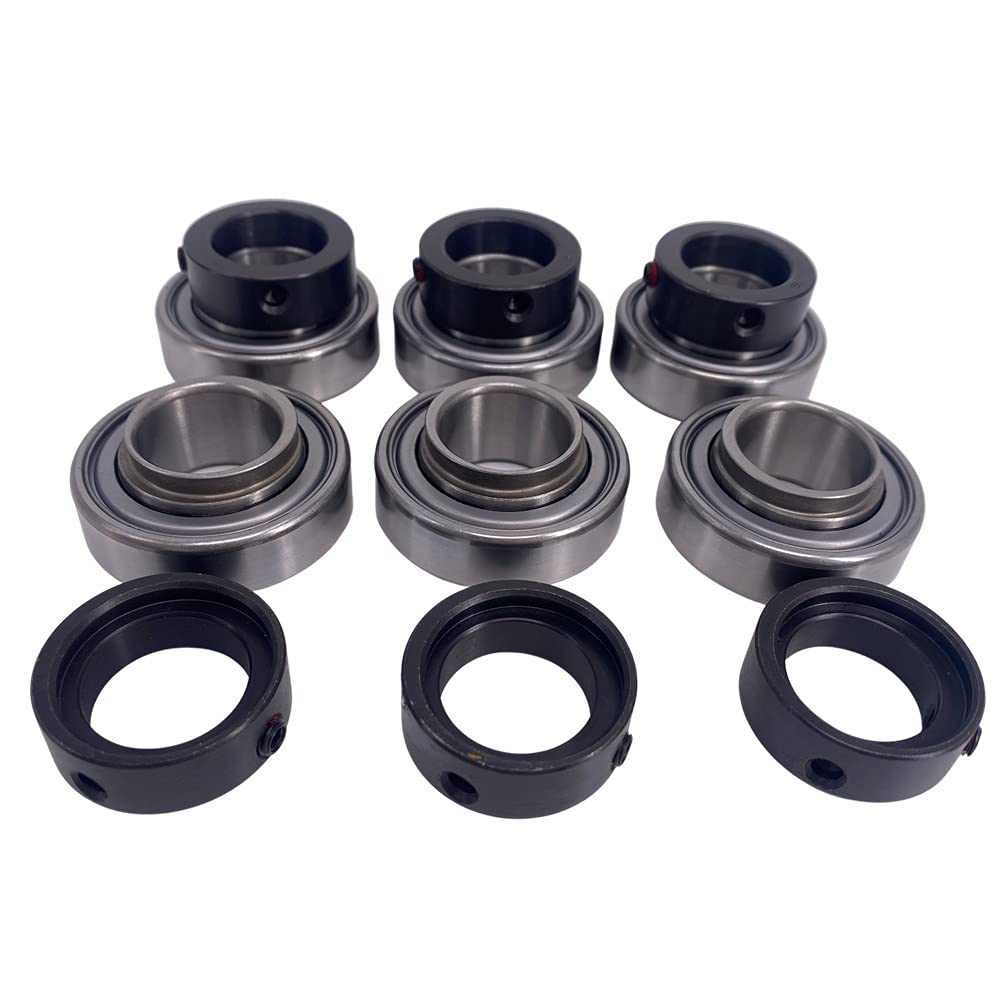 DEEG front view of packaged mower spindle bearing set showing contents and label benefit: easy replacement