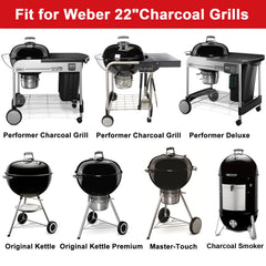 DELSbbq griddle installed in a Weber 22-inch kettle showing secure fit and even heat