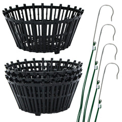 DESQUIGGLE front view of black orchid basket showing shape and drainage