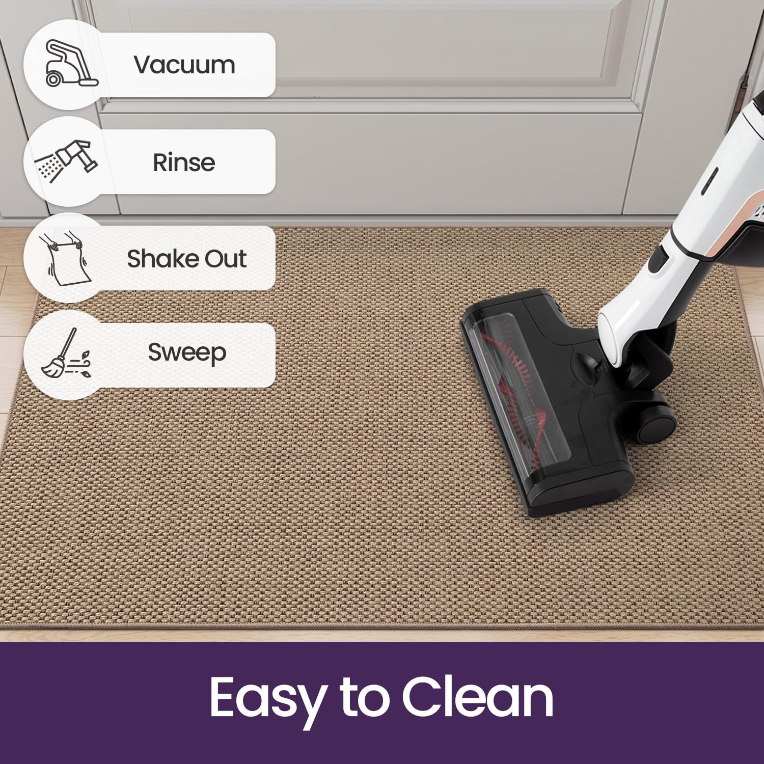 DEXI spot cleaning demo showing easy maintenance and quick drying
