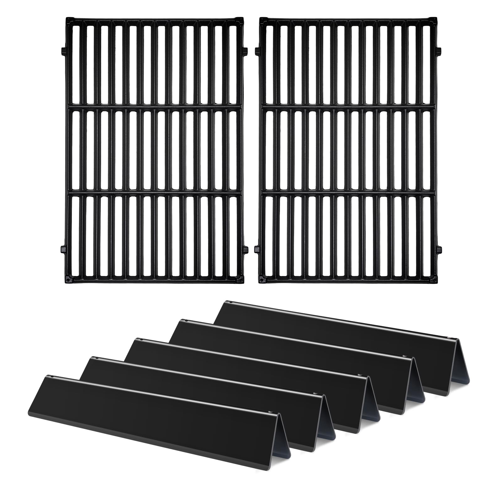 Dictirdy front view of grates and flavorizer bars showing full kit and fit benefits