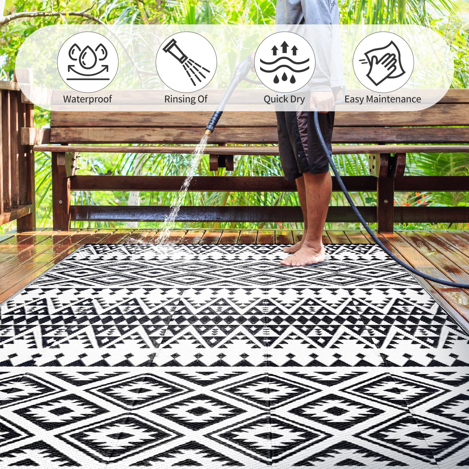 DiiKoo woven texture close-up showing polypropylene durability and easy-clean benefit