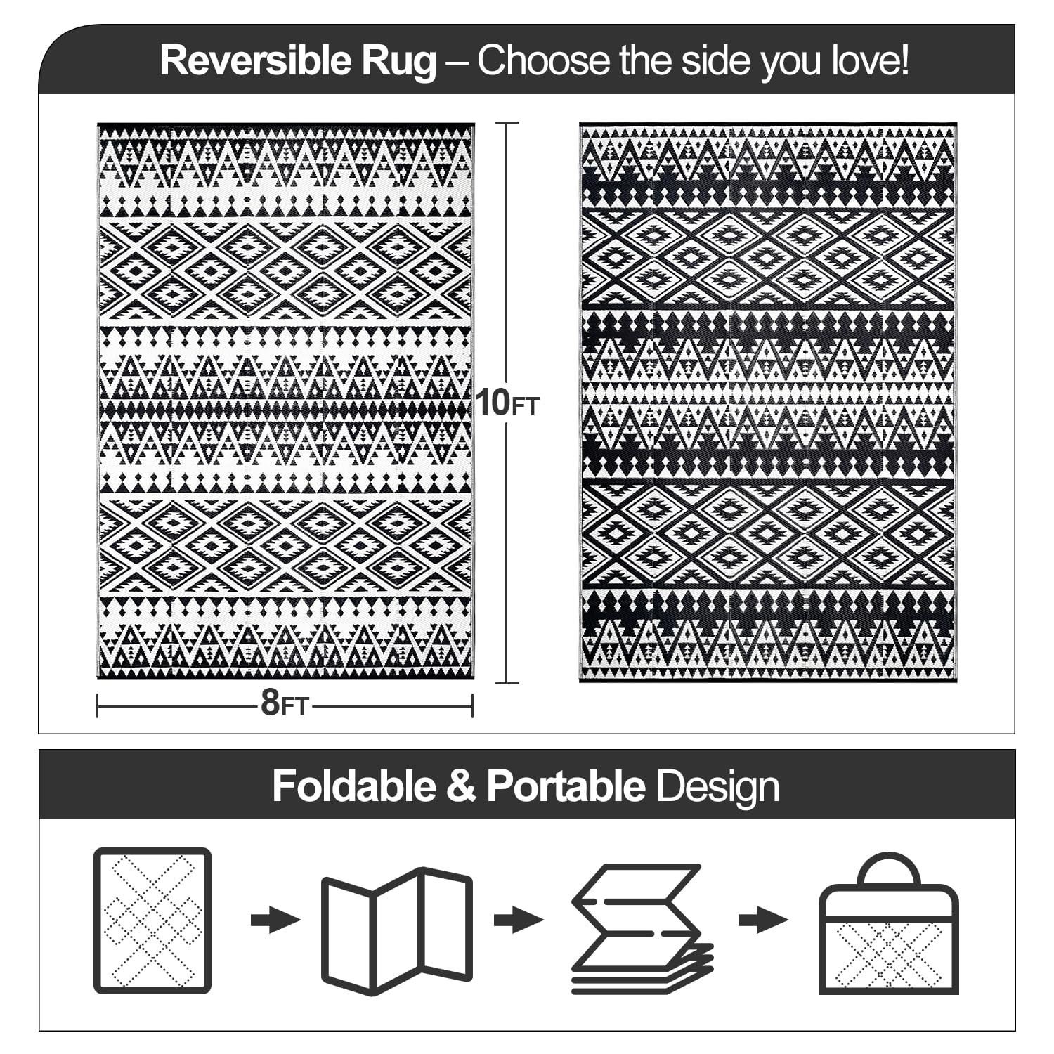 DiiKoo rug reversed pattern illustrating two-look versatility and style benefit