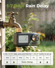 Diivoo timer mounted on outdoor faucet illustrating secure installation and use