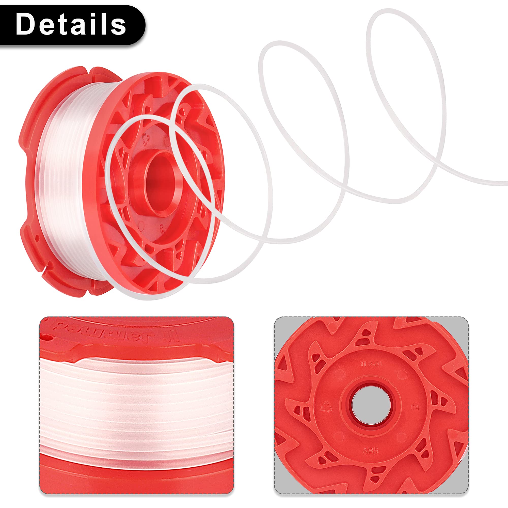 Dilsuaco spool beside ruler showing 30 ft line length and compact spool size