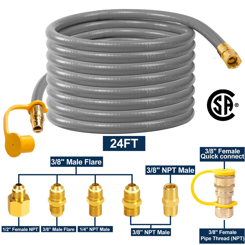 Dingbaayee 24ft hose laid out, demonstrating reach and flexibility