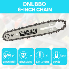 DNLBBO chain mounted on a 6-inch guide bar demonstrating proper fit
