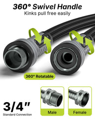 Doorich full-length coiled hose highlighting easy carry and storage benefit