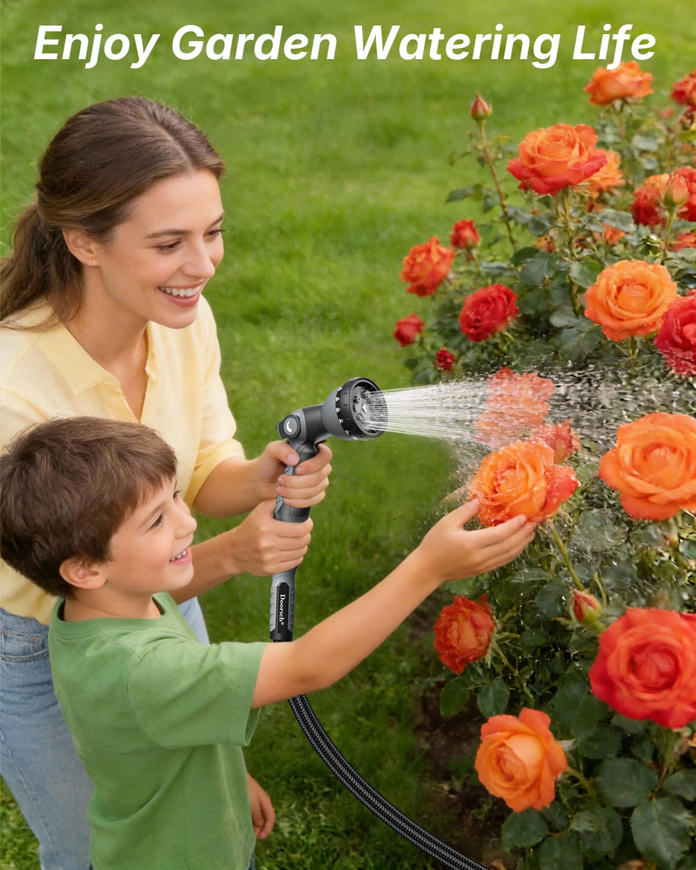 Doorich lifestyle patio cleaning scene showing multi-task usefulness benefit