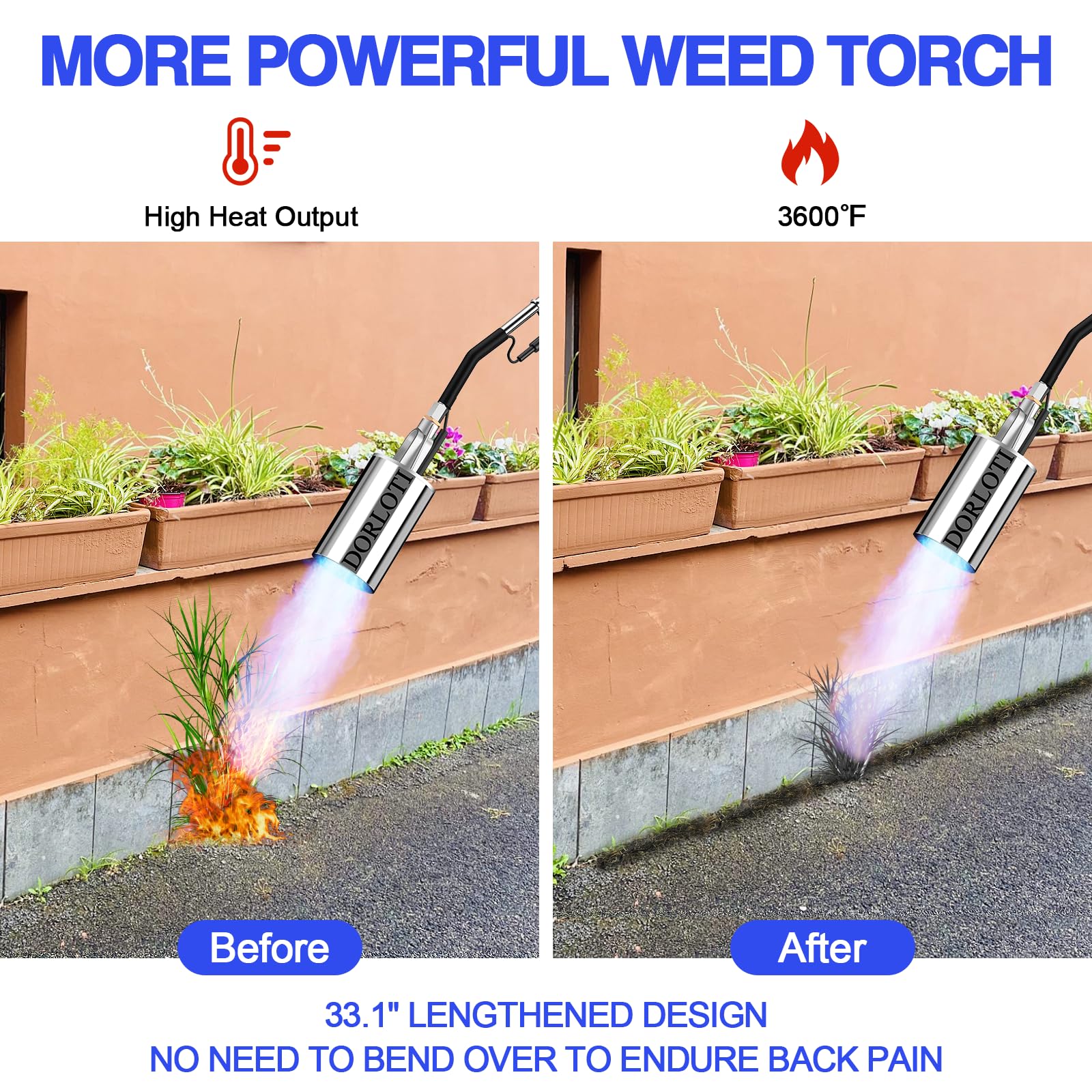 DORLOTI short torch held by user for quick grilling and close work