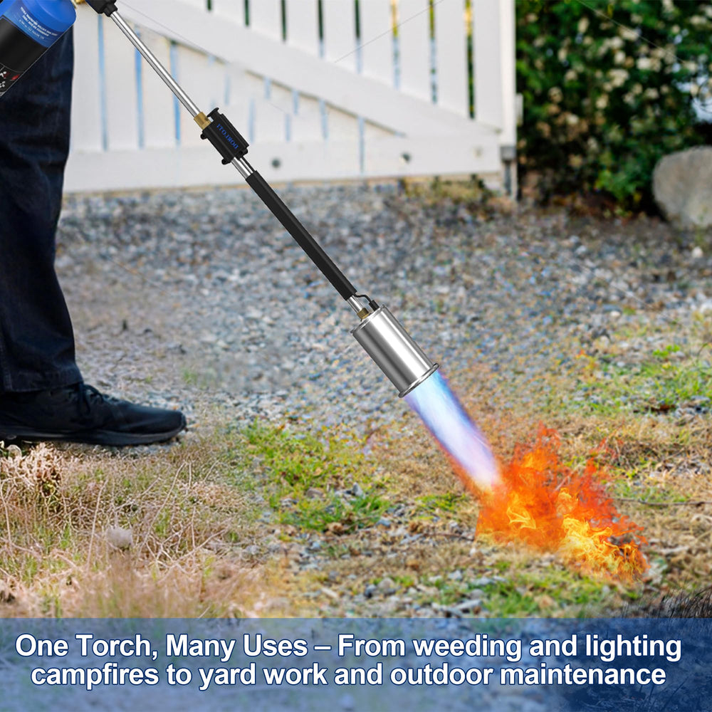 DORLOTI torch beside a hand showing length and scale for safe handling benefit