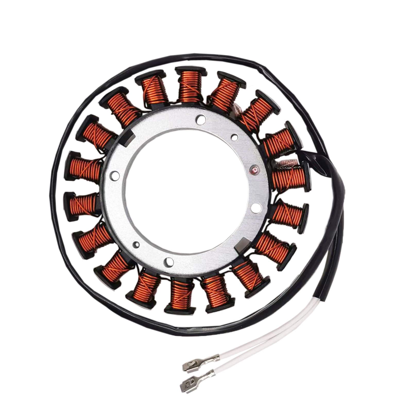 Dosens stator wiring closeup with connector visible for quick hookup