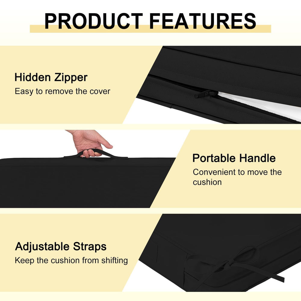 downluxe ties and hidden zipper close-up, secures cushion and enables easy cover removal