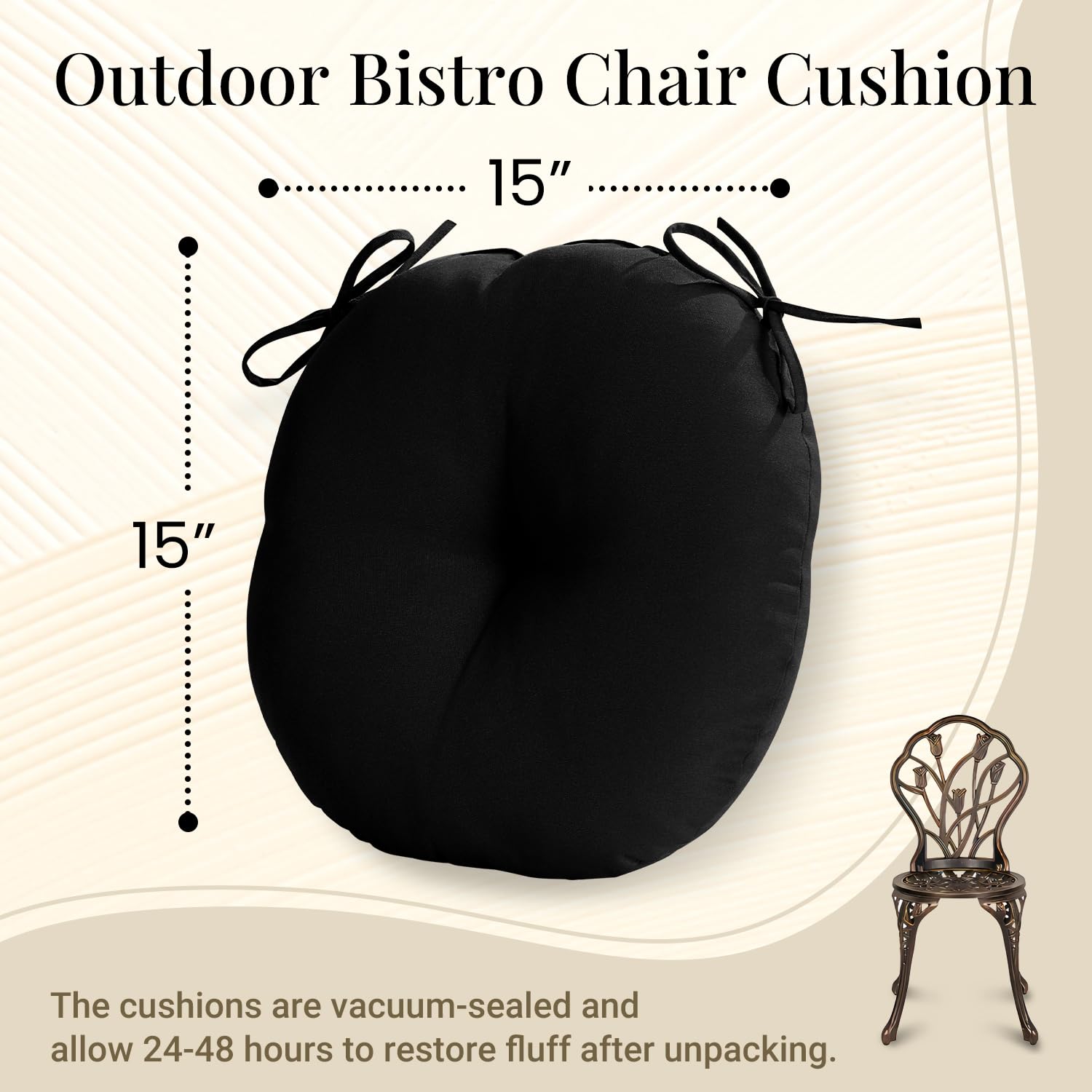 downluxe on patio chair lifestyle scene conveying stylish, weather-ready seating
