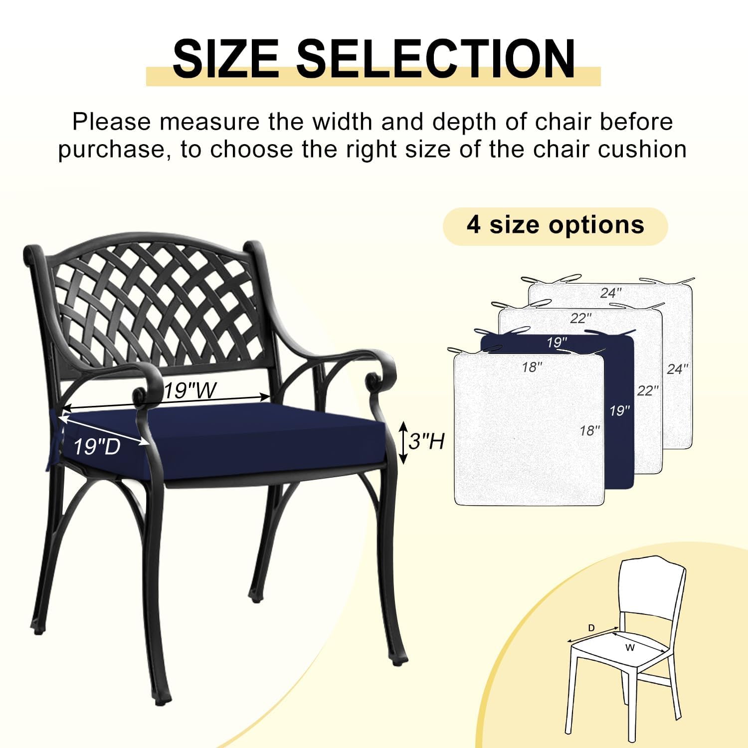 downluxe scale comparison with chair to show 19x19 inch fit for standard seats