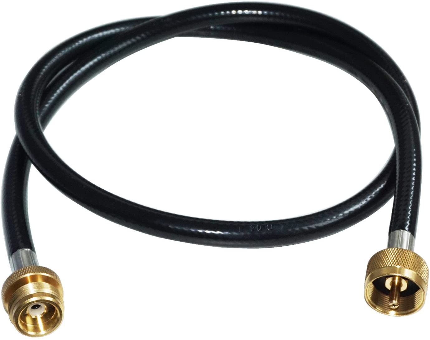DOZYANT front view of 5 ft hose assembly showing full fittings and hose, durable connection