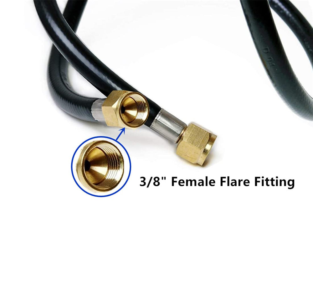 DOZYANT hose connected to RV grill demonstrating easy installation benefit