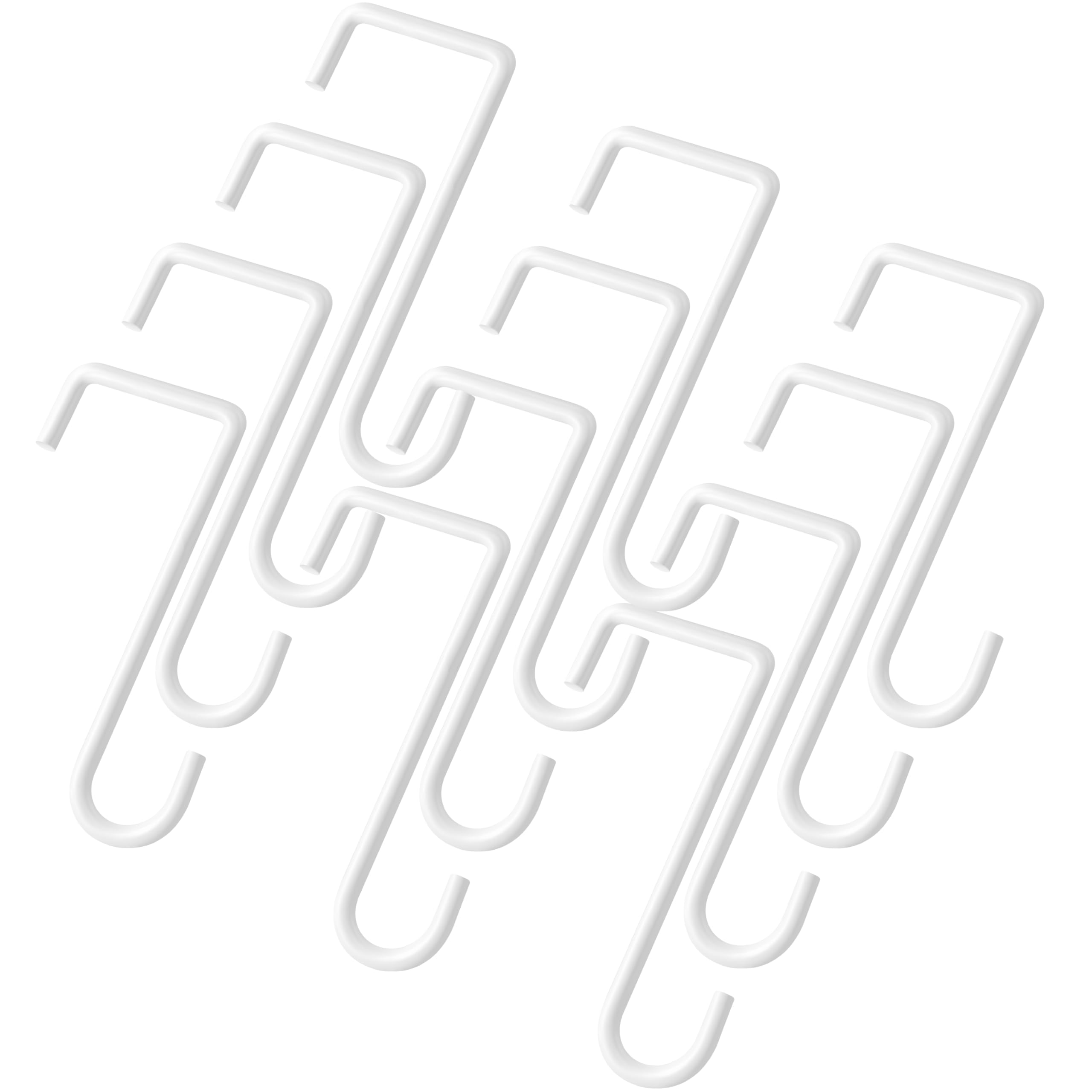 Dpyrrhic packaged 12 white hooks showing neat storage and instant use benefit