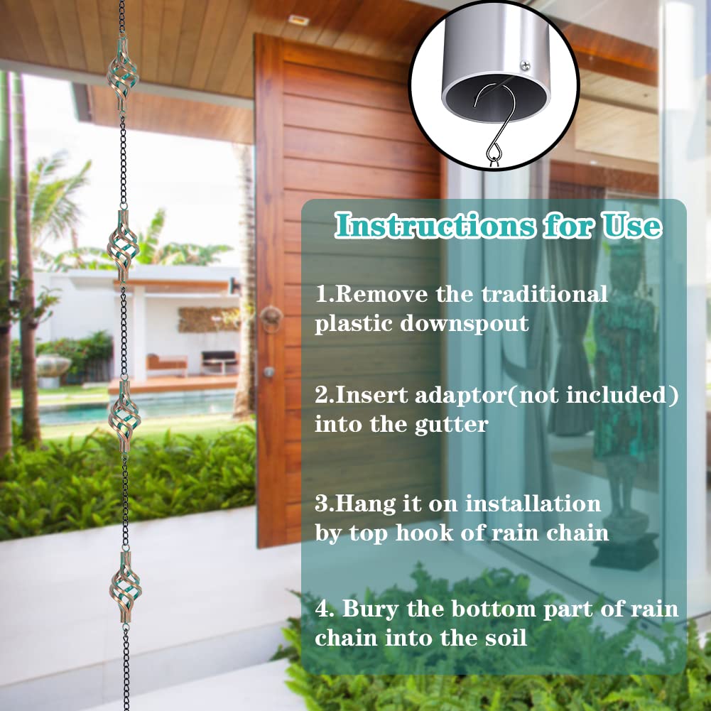 dreamysoul rain chain in garden setting adding visual interest and ambiance