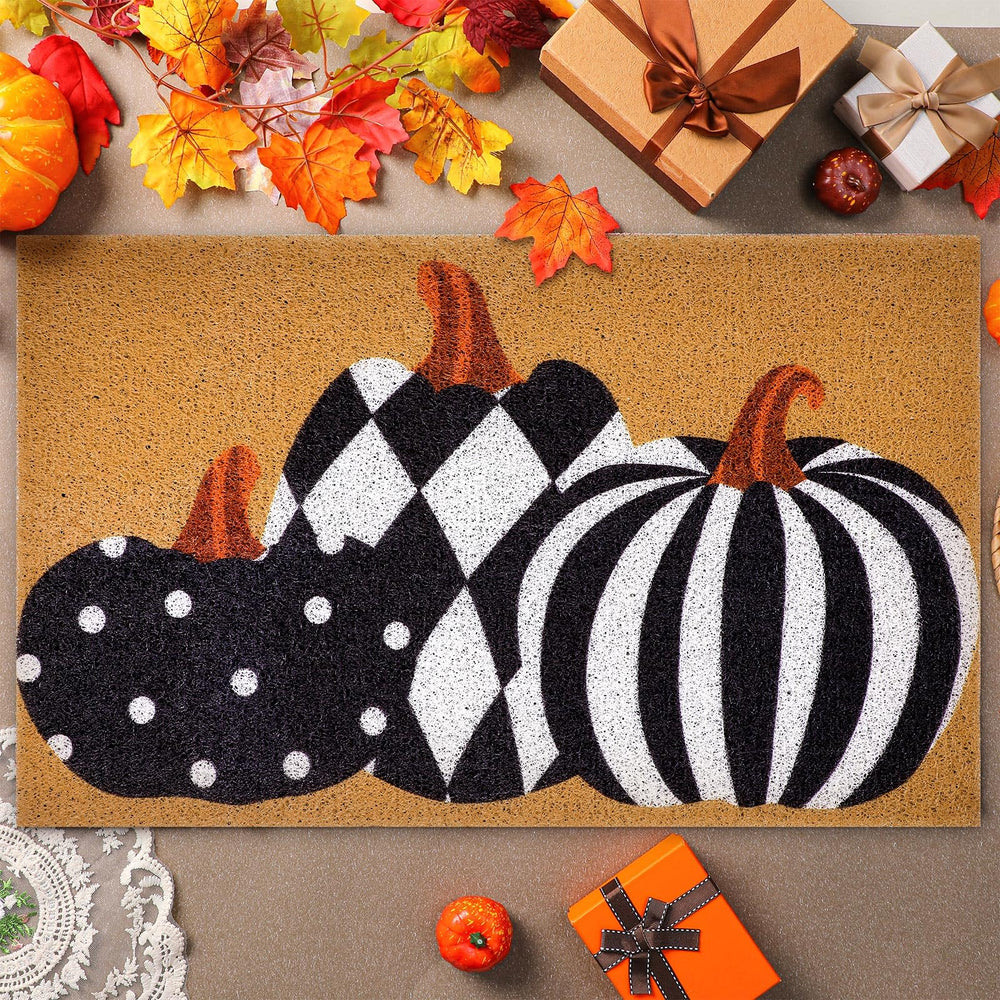 Drydiet mat in use on porch creates welcoming autumn entry