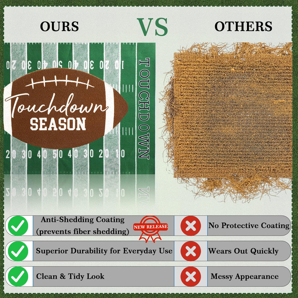 Drydiet mat edge and label detail showing construction and easy-care finish for seasonal use