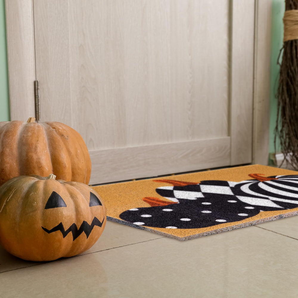 Drydiet styled at doorway with pumpkins highlights festive decor