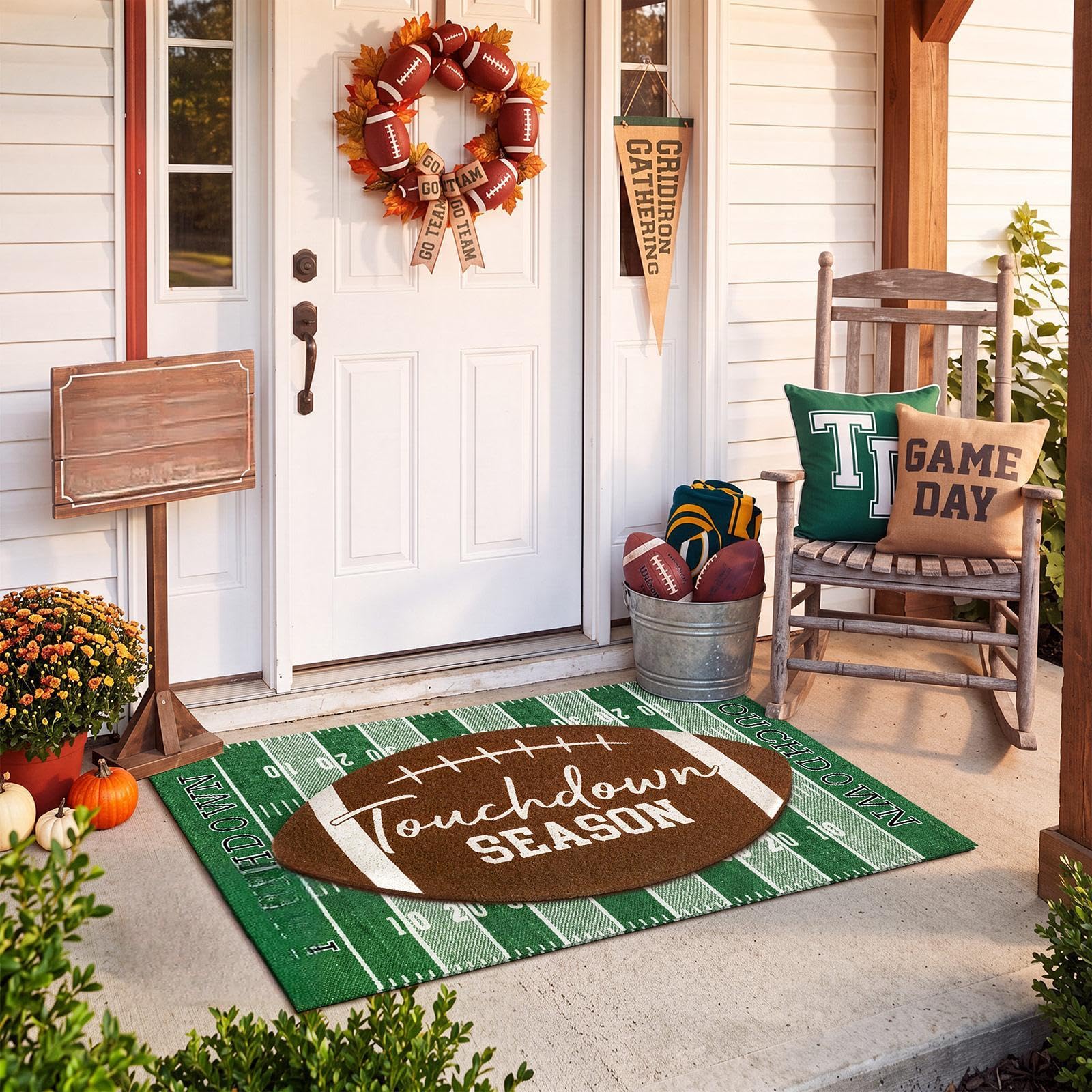 Drydiet mats in doorway for size comparison demonstrating fit and scaled entrance coverage