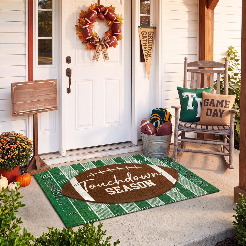 Drydiet mats in doorway for size comparison demonstrating fit and scaled entrance coverage