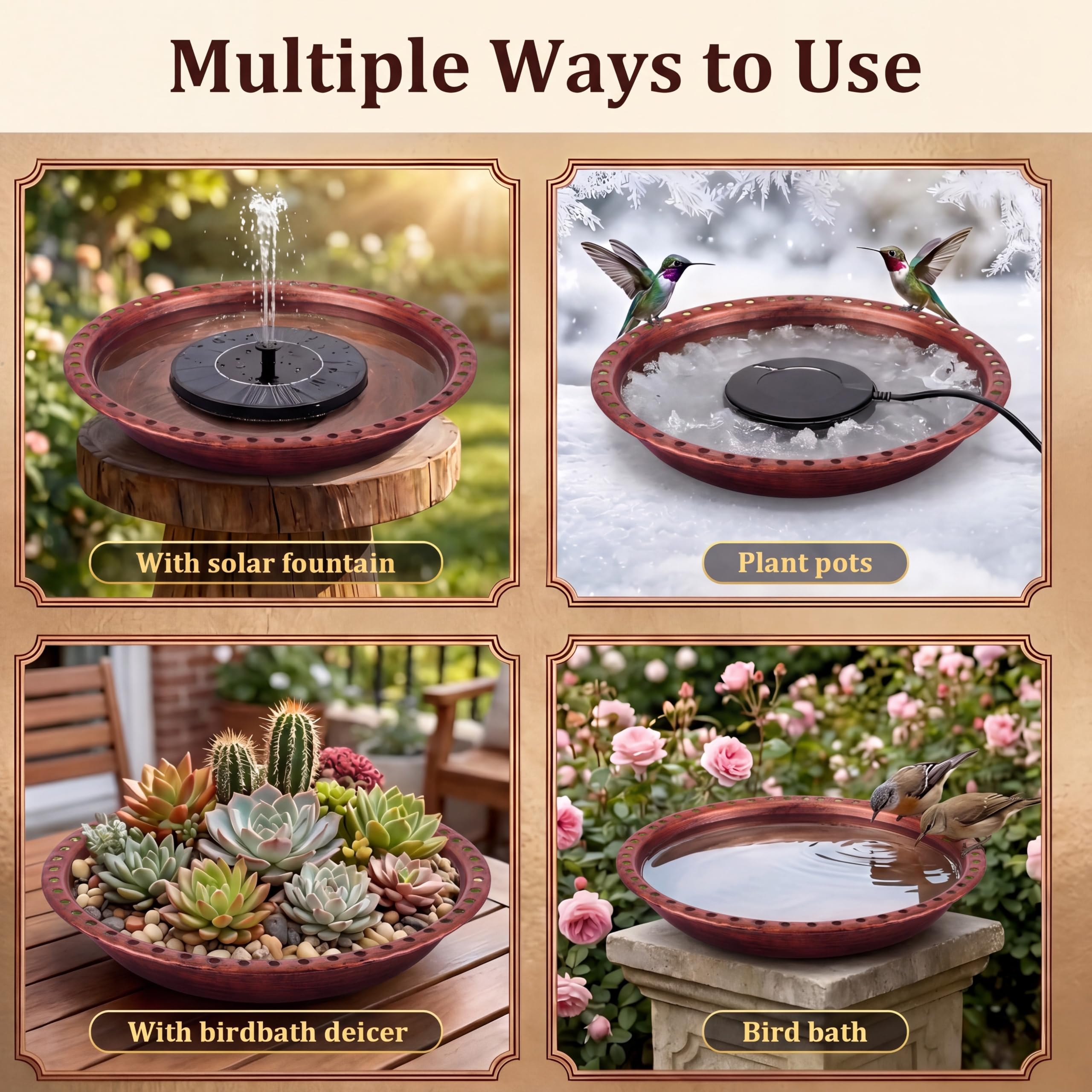 Dunkive garden lifestyle display placing bowl in backyard to attract wildlife
