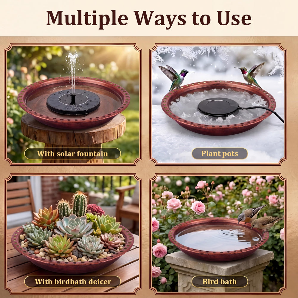 Dunkive garden lifestyle display placing bowl in backyard to attract wildlife