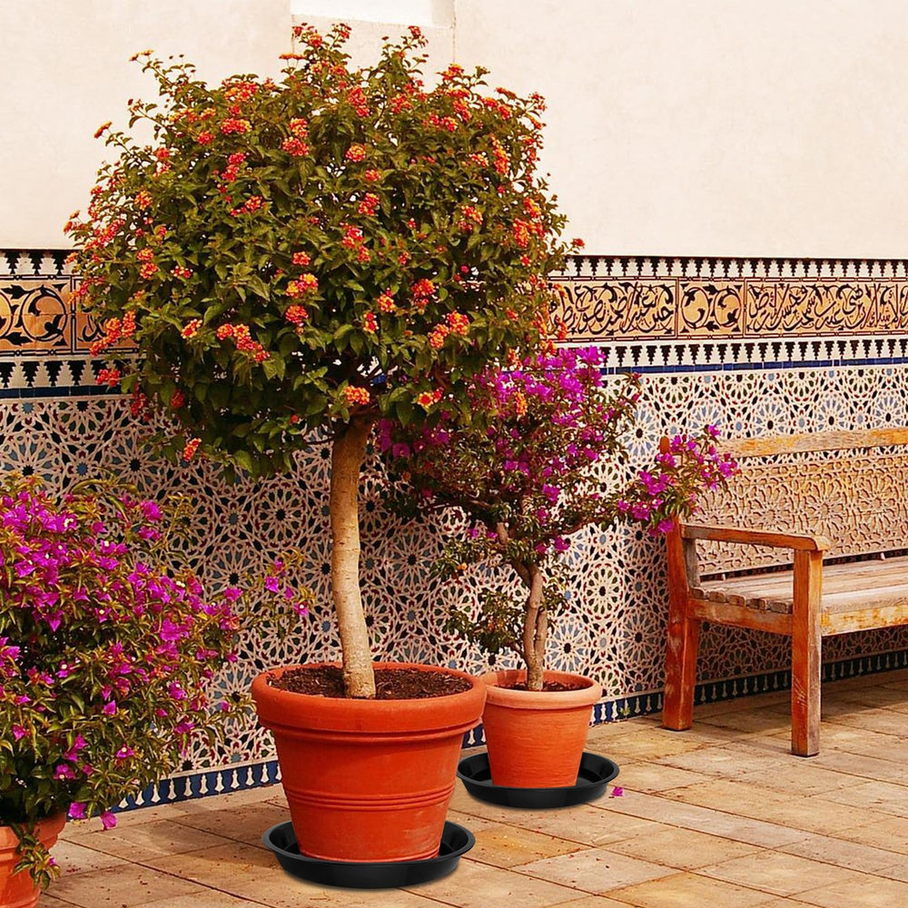 DUNPUTE saucer under planter on balcony enhancing tidy decorative display