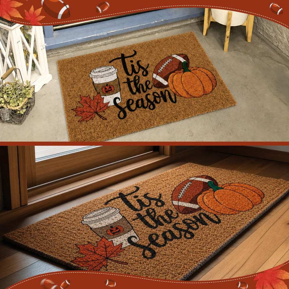 Dunzy mat beside door frame for size comparison and perfect fit benefit