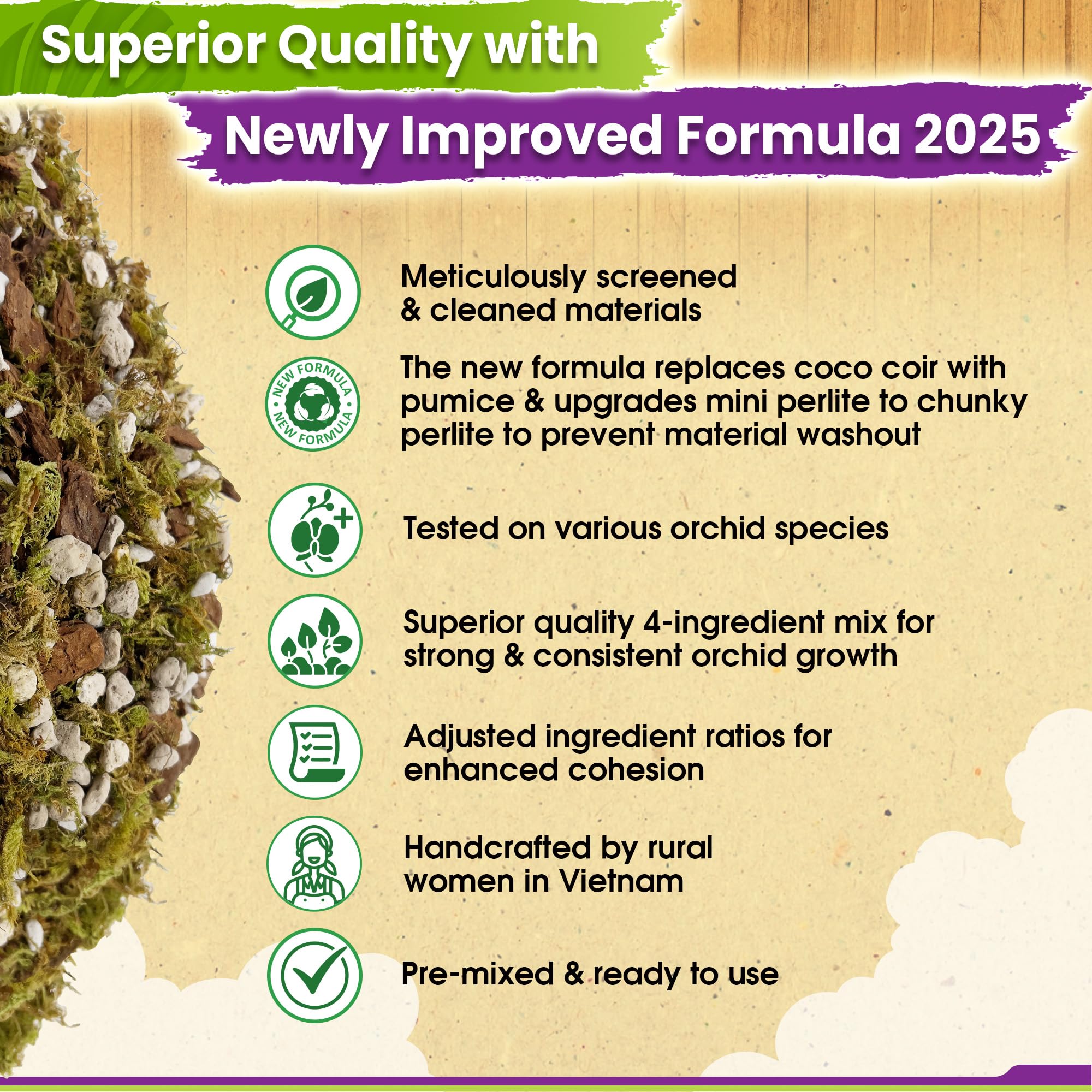 Duspro chunky perlite texture improving drainage and preventing compaction