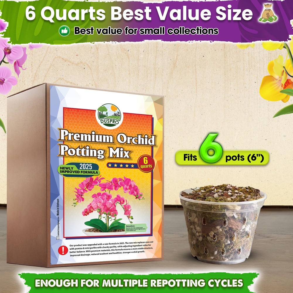 Duspro pouring mix into pot showing easy repotting and clean handling