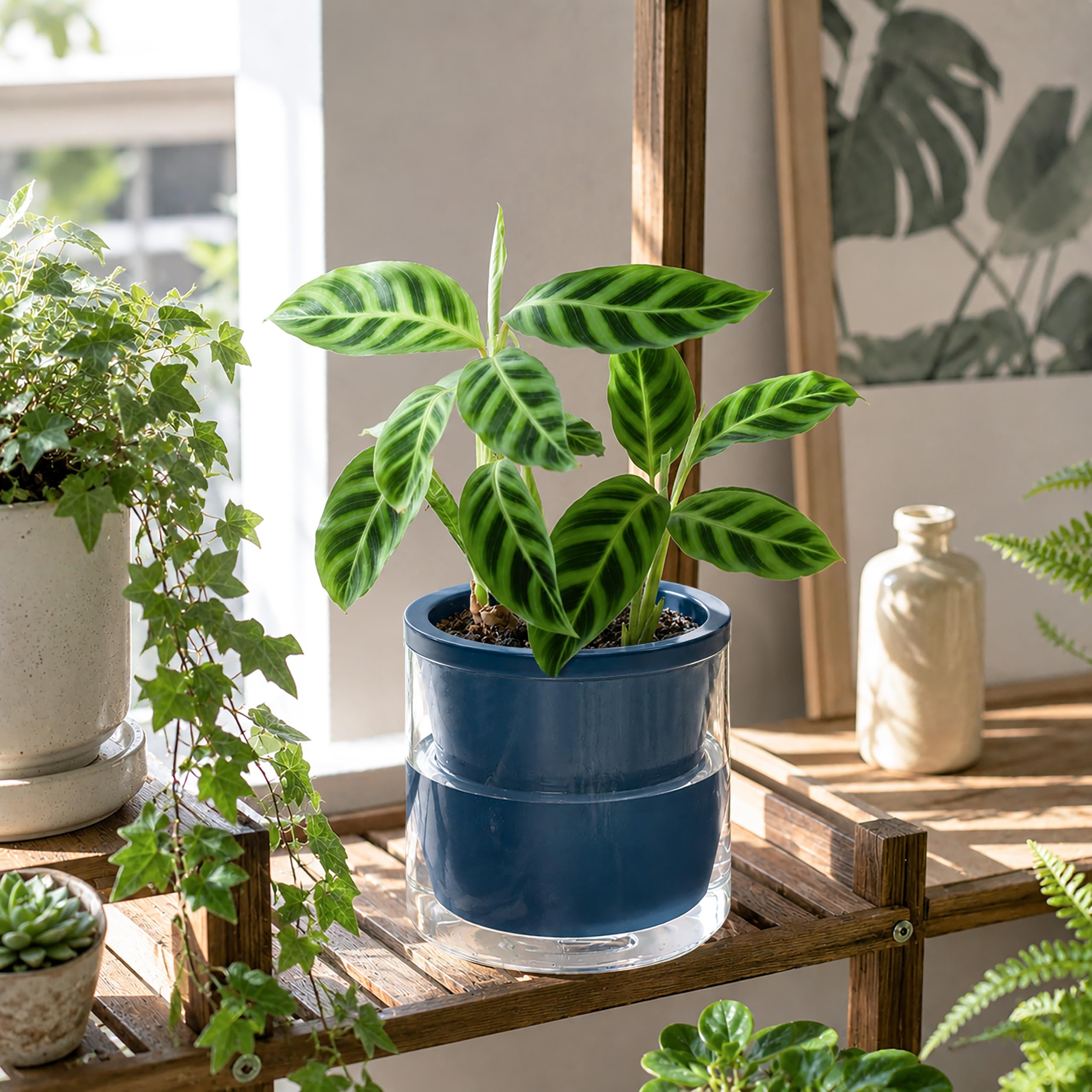 D'vine Dev two-pack styled on shelf offers coordinated decor and space efficiency