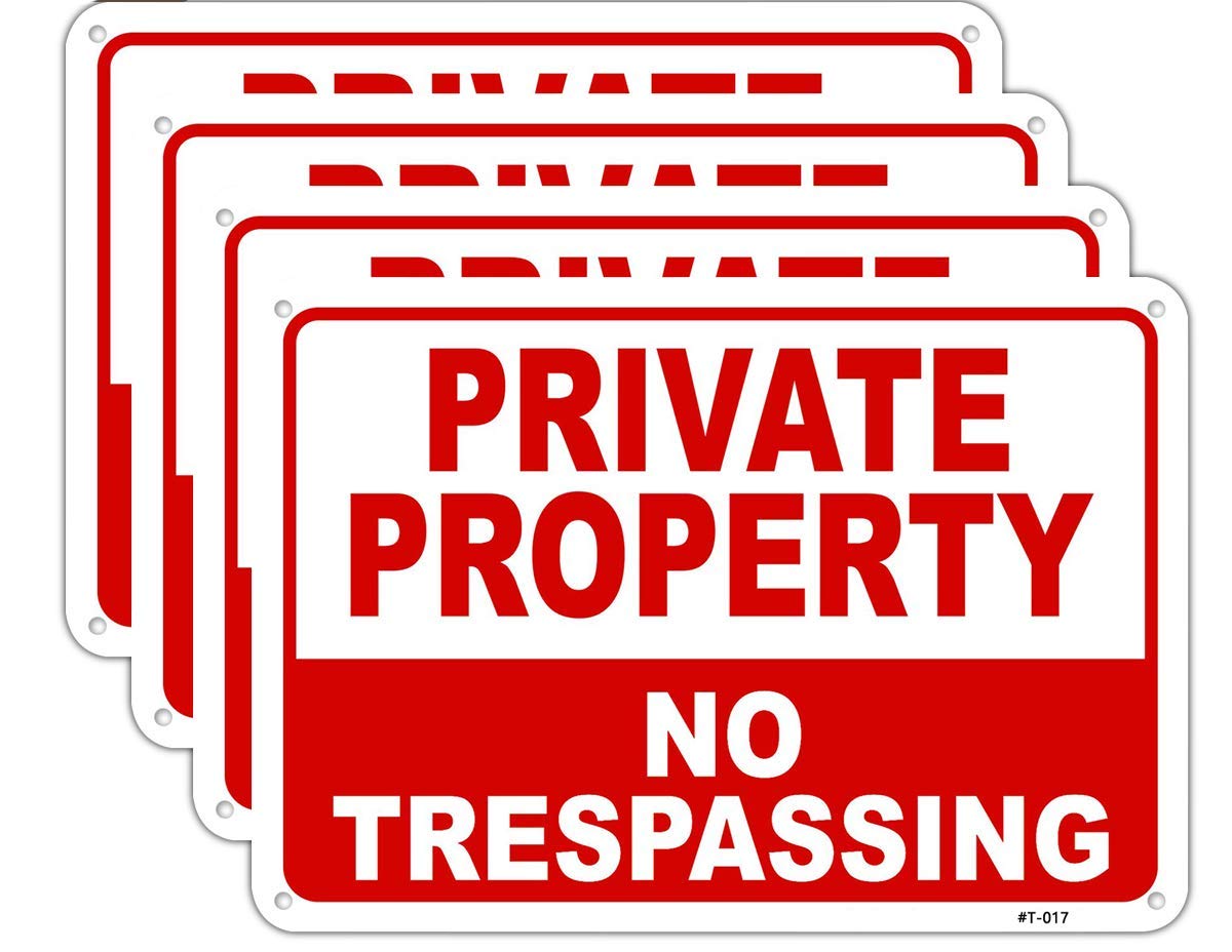 Dxyizus signs front view showing bold no trespassing message and high visibility