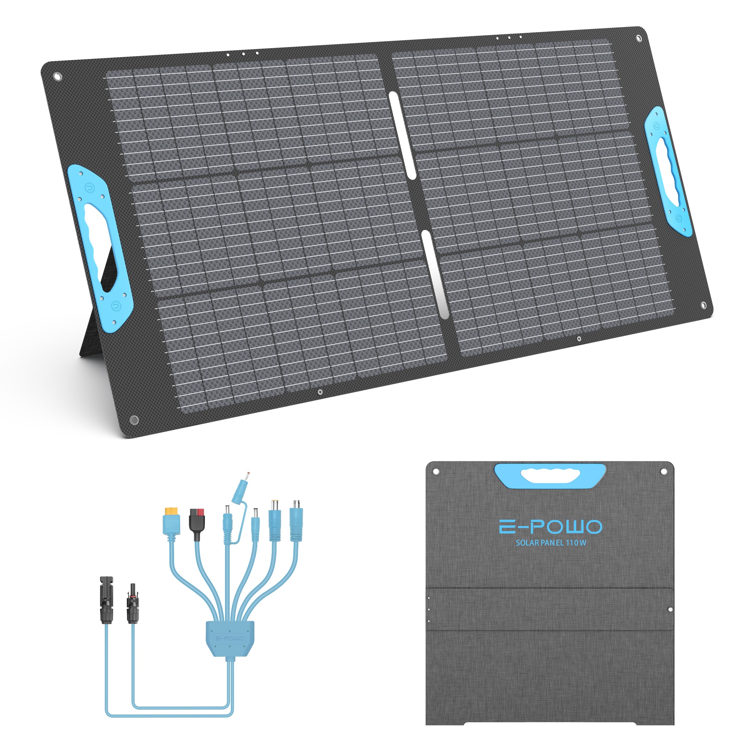 E-POWO folded front view showing compact portability and easy transport
