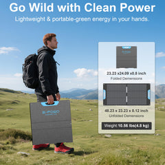 E-POWO unfolded solar array capturing sunlight for high power output
